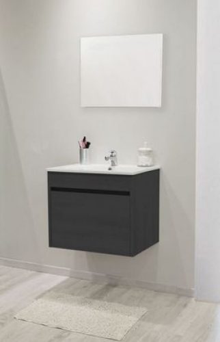 Meuble lavabo MAPLE bois roble largeur 80cm à suspendre – Prix net livré chez vous –< - Ondée