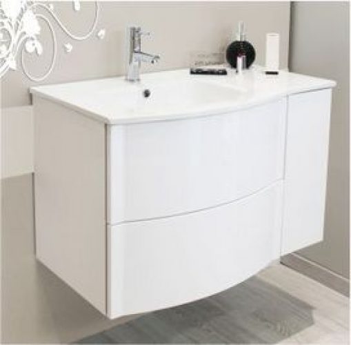Meuble lavabo RONY blanc largeur 120cm à suspendre – Prix net livré chez vous – – Ondée