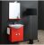 MEUBLE LAVABO SIMPLY 56 CM ROUGE MAT AVEC MIROIR ET APPLIQUE