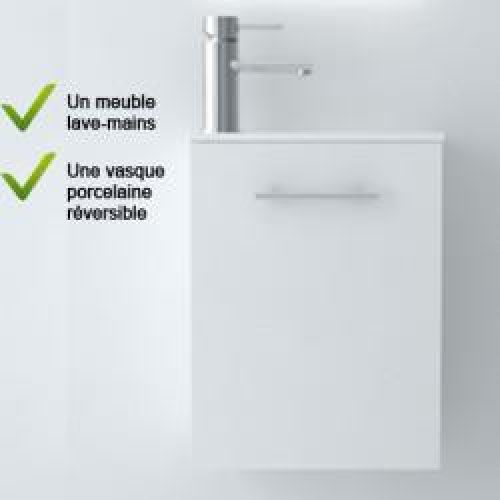 Meuble lave-mains et vasque Blanc – SALGAR MICRO 22520