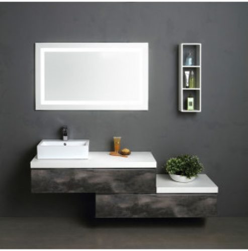 MEUBLE MODULABLE SUSPENDU AVEC LAVABO D&rsquo;AMEUBLEMENT SALLE DE BAINS 180 CM