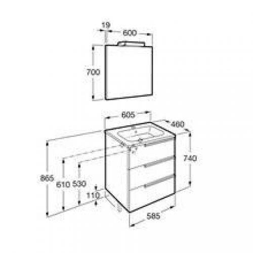 Meuble Pack Family blanc 60 cm Victoria-N Roca