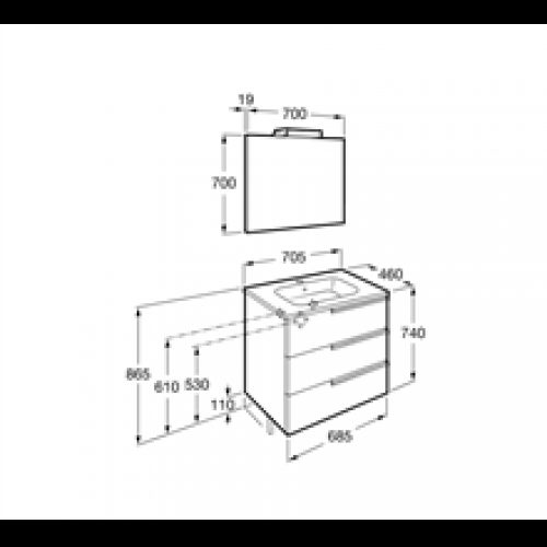 Meuble Pack Family wengé 70 cm Victoria-N Roca