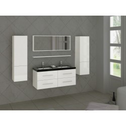 Meuble PASSION 5 BLACK Vasque Noire et Blanche 120*47*54 cm