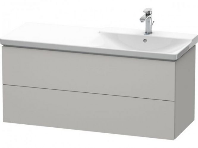 Meuble Pour Lavabo Encastrable Duravit L-Cube suspendu 1220×481 mm Bleu Stone Laqué LC625504747