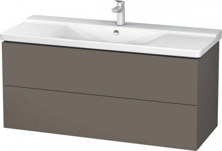 Meuble Pour Lavabo Encastrable Duravit L-Cube suspendu 1220×481 mm Graphite Mat LC625304949