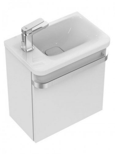 Meuble Pour Lavabo Encastrable Ideal Standard Tonic II pour lave-mains tablette à gauche Chêne Gris
