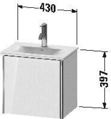 Meuble Pour Lavabo Encastrable suspendu Duravit XSquare pour 073345, version gauche Gris Dolomite Br