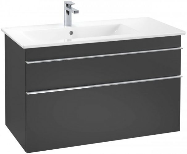 Meuble Pour Lavabo Encastrable Villeroy et Boch Legato 1200x380x500 mm Noir Laqué B24900PD