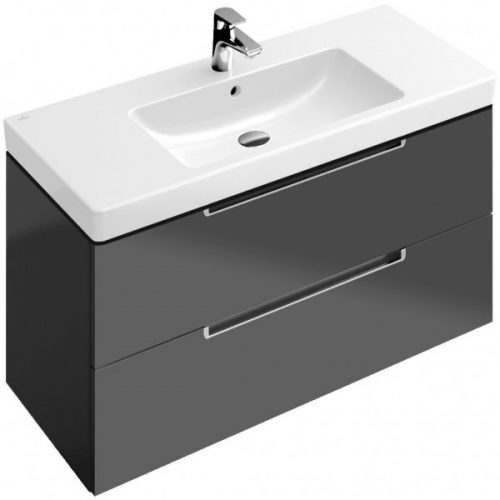 Meuble Pour Lavabo Encastrable Villeroy et Boch Subway 2.0 987x257x478 mm Noir Laqué A7030RPD