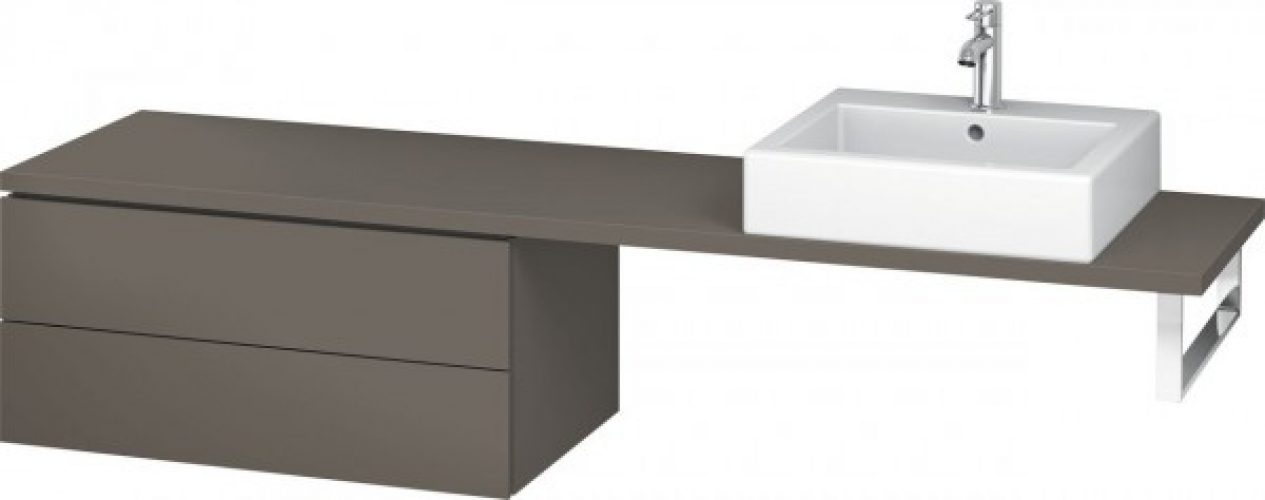 Meuble Pour Vasque à Poser Duravit L-Cube Bas 820×477 mm Pin Argent LC686203131