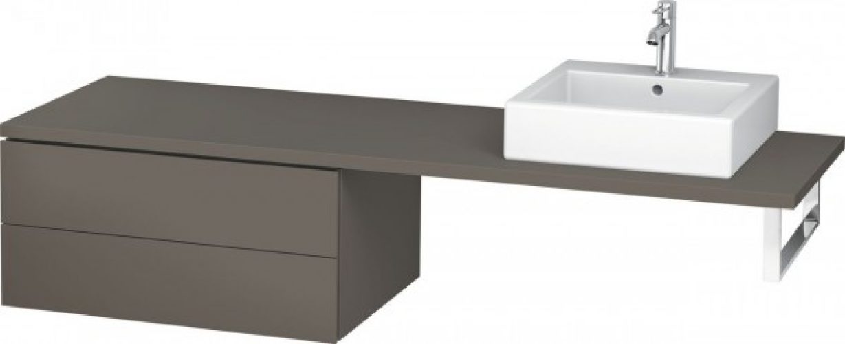 Meuble Pour Vasque à Poser Duravit L-Cube Bas 820×547 mm Pin Argent LC687803131