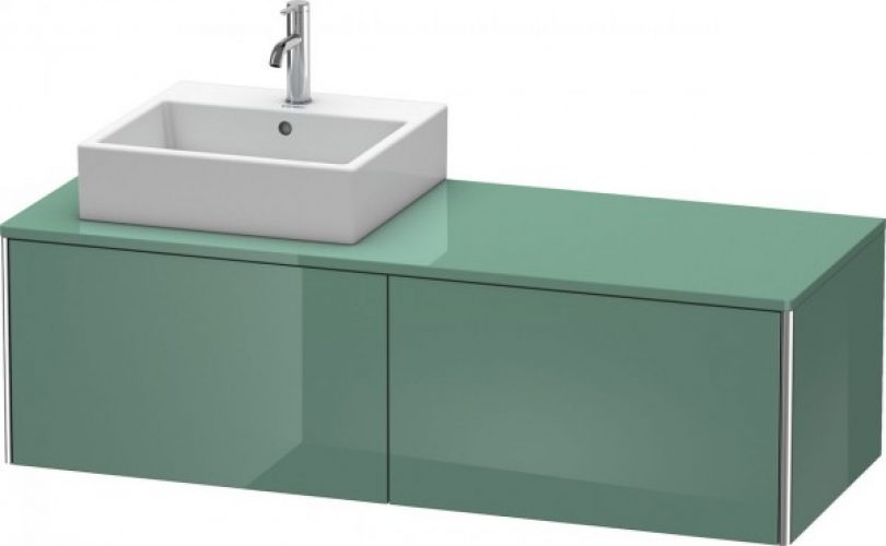 Meuble Pour Vasque à Poser suspendu Duravit XSquare version droite Taupe Satin Matt 1600 mm