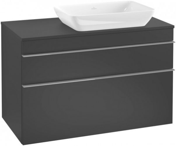 Meuble Pour Vasque à Poser Villeroy et Boch Legato 1000x550x500 mm Noir Laqué B12700PD