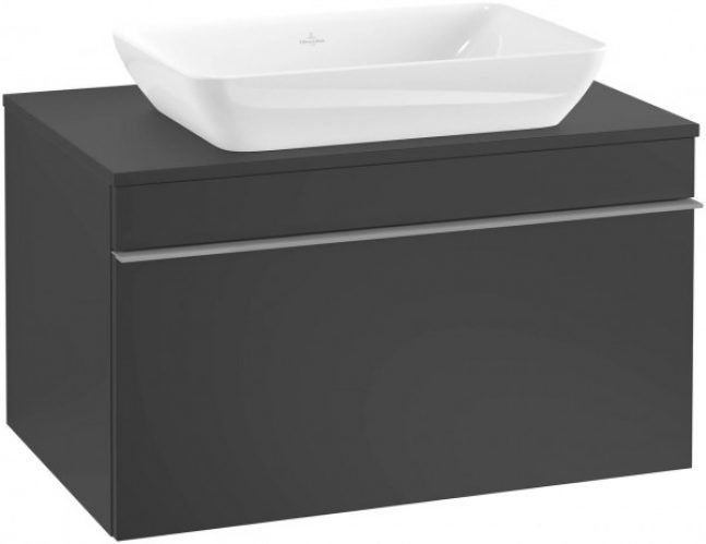 Meuble Pour Vasque à Poser Villeroy et Boch Legato 1600x550x500 mm Noir Laqué B13800PD