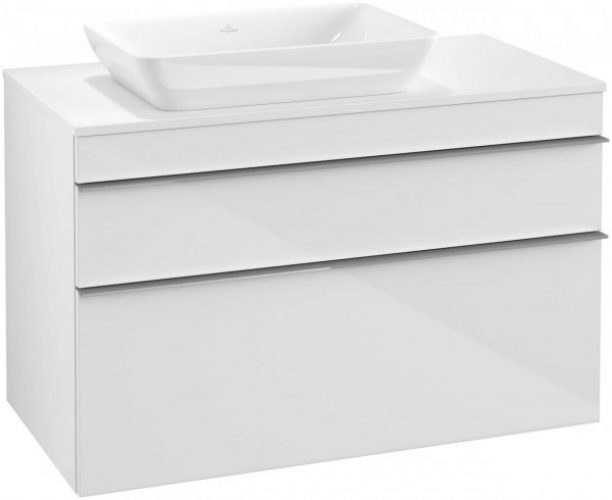 Meuble Pour Vasque à Poser Villeroy et Boch Legato LED 1400x550x500mm Orme Impresso B232L0PN