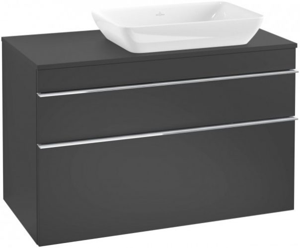 Meuble Pour Vasque à Poser Villeroy et Boch Venticello 957x606x502 mm Noir Laqué A94301PD