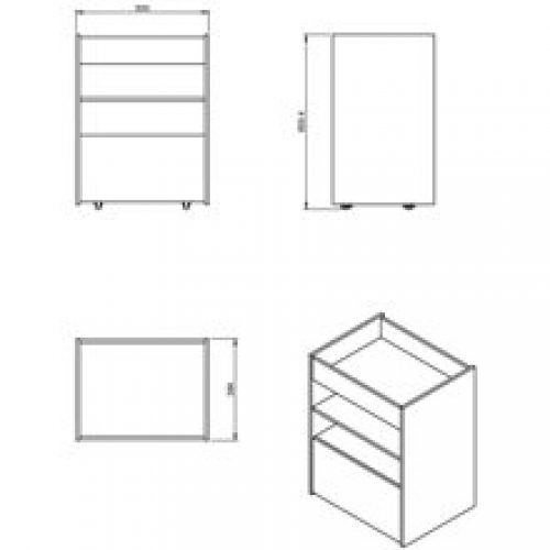 Meuble rectangulaire sur roulettes avec…