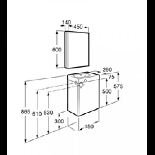 Meuble sable avec armoire de toilette et miroir…