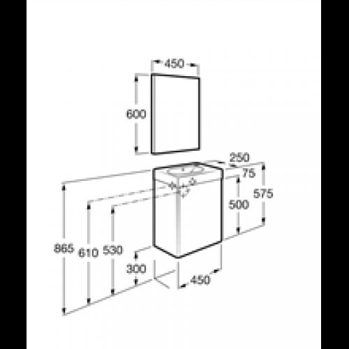 Meuble sable avec miroir Mini Roca