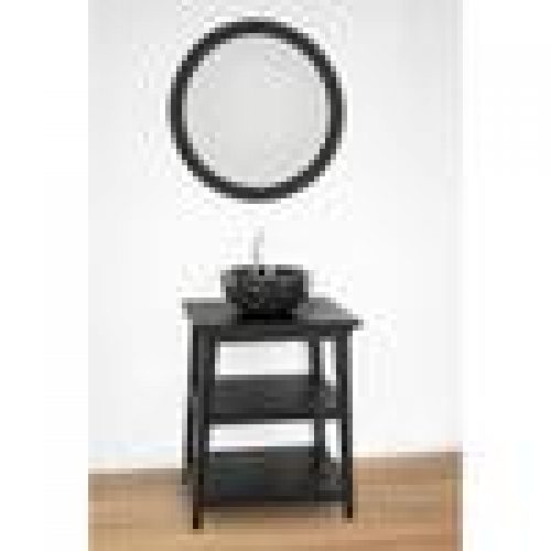 Meuble salle de bain KANPUR en teck noir 60 cm