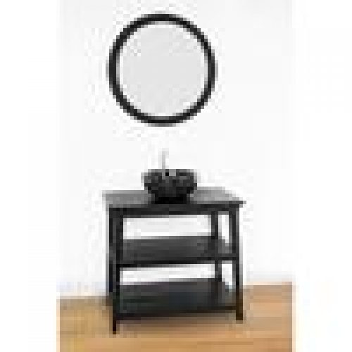 Meuble salle de bain KANPUR en teck noir 80 cm