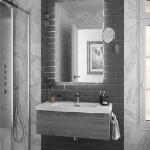 Meuble salle de bain suspendu MONTERREY 800 Pin bahia 1 Tiroir – SALGAR 23931