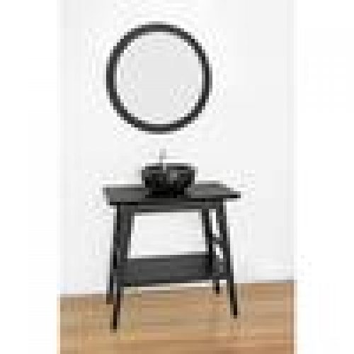 Meuble salle de bain TORI en teck noir 80 cm