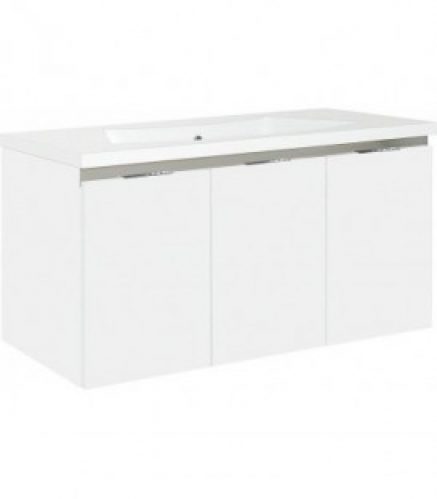 Meuble sous vasque + vasque blanc mat ENOVI 3 portes