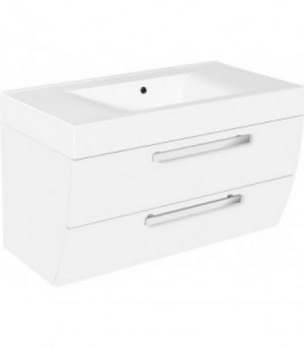 Meuble sous vasque + vasque ENNA minerale blanc mat 2 tiroirs 900x544x500mm