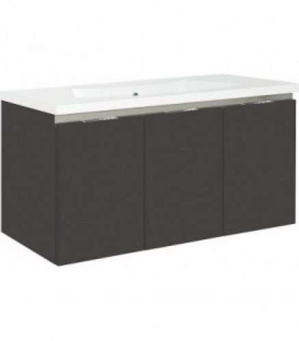 Meuble sous vasque + vasque ENOVI, anthracite mat 3 portes