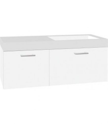 Meuble sous vasque + vasque minerale EMPI, blanc mat, 2 tiroirs, 1205x534x508mm