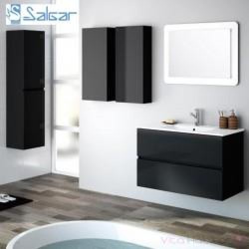 Meuble suspendu FUSION LINE 900 Noir brillant – SALGAR 20023