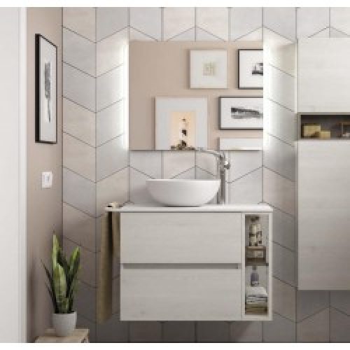 Meuble suspendu FUSSION LINE 600 Sbiancato 2 tiroirs – SALGAR 23313