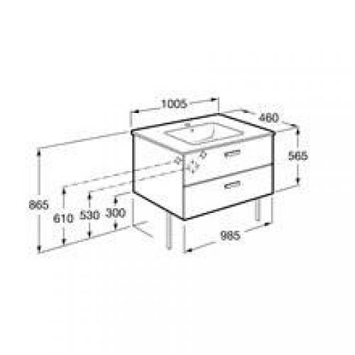 Meuble Unik cèdre 100 cm Victoria Basic Roca