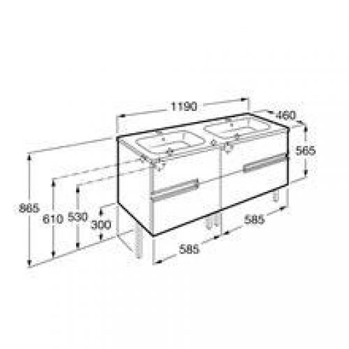 Meuble Unik chêne 120 cm Victoria-N Roca