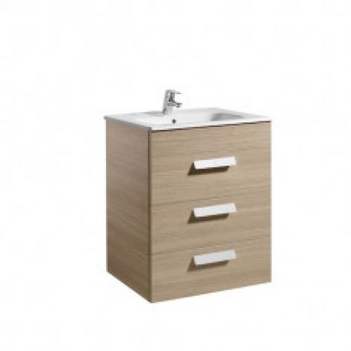 Meuble Unik DEBBA 600 3 tiroirs et lavabo DISPONIBLE en 4 COLORIS