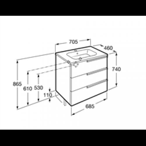 Meuble Unik Family wengé 70 cm Victoria-N Roca
