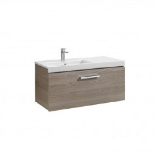 Meuble Unik PRISMA 900mm 1 tiroirs et lavabo à gauche ou droite DISPONIBLE en 8 COLORIS