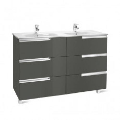 Meuble Unik VICTORIA-N Family 1200 6 tiroirs et lavabo double DISPONIBLE en 4 COLORIS