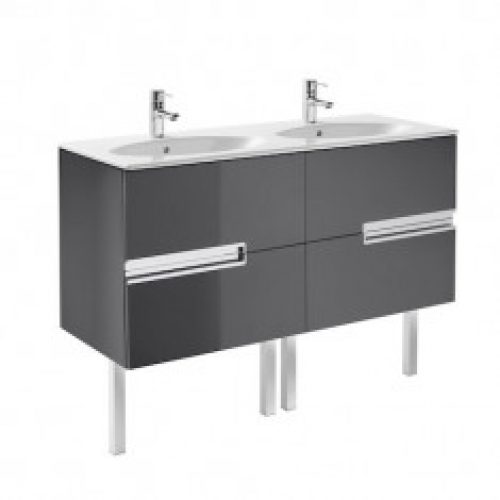 Meuble Unik VICTORIA-N oval 1200 4 tiroirs et lavabo double DISPONIBLE en 4 COLORIS