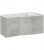 Meuble + vasque fonte minerale EBAMO chene gris decor pierres, 3 portes, tablette gauche 1060x526x370/510