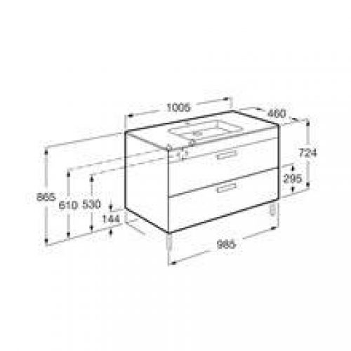 Meuble wengé 100 cm 2 tiroirs Debba Roca