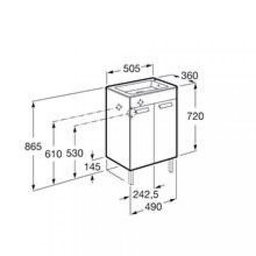 Meuble wengé 50 cm compact avec portes Debba Roca