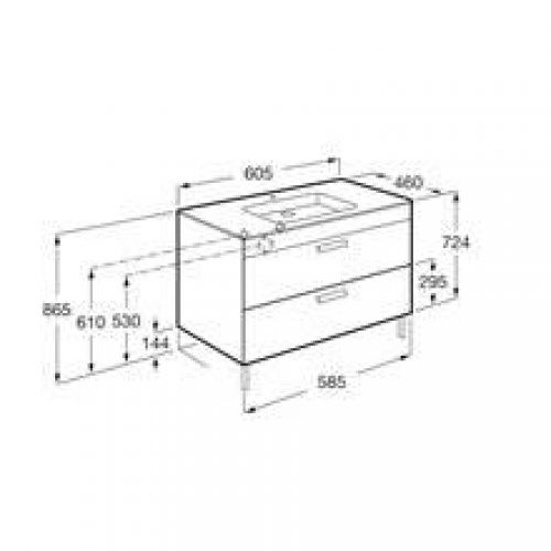 Meuble wengé 60 cm 2 tiroirs Debba Roca