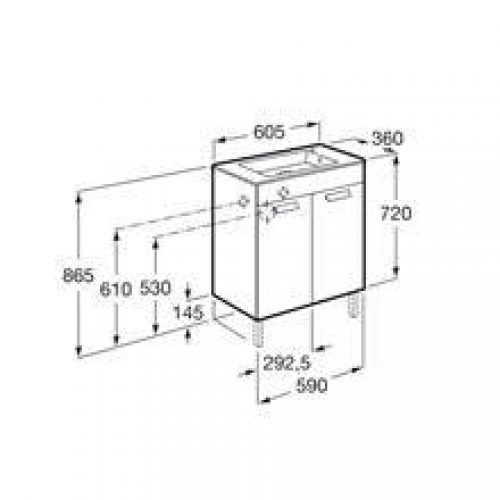 Meuble wengé 60 cm compact avec portes Debba Roca