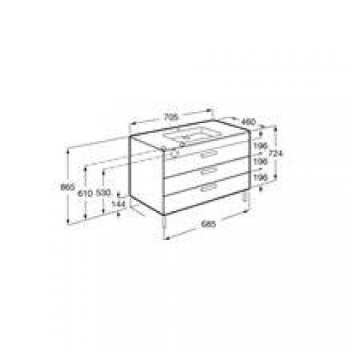 Meuble wengé 70 cm 3 tiroirs Debba Roca