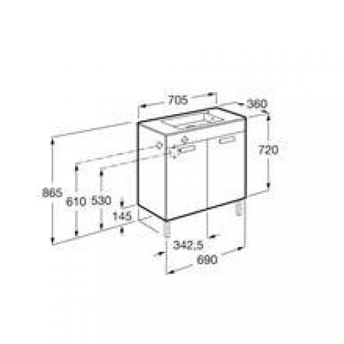 Meuble wengé 70 cm compact avec portes Debba Roca