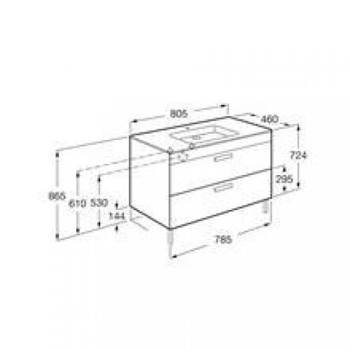 Meuble wengé 80 cm 2 tiroirs Debba Roca