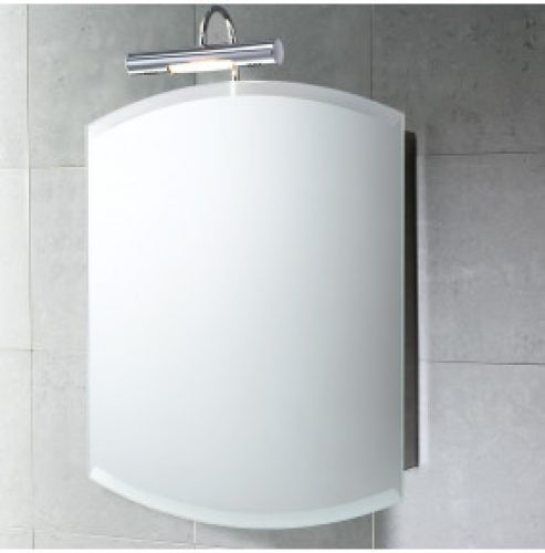 MIROIR-ARMOIRE RONDE POUR SALLE DE BAIN EN ACIER INOX SILVER